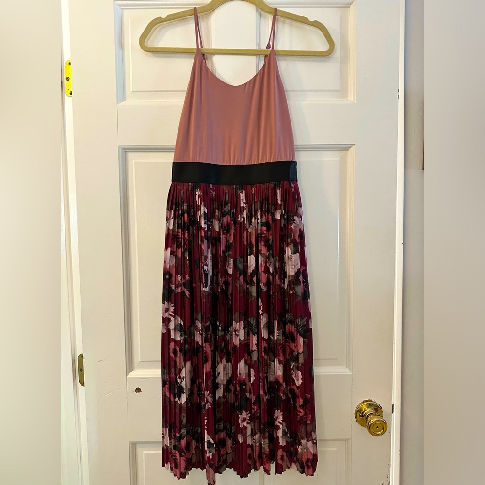 Mauve floral cocktail dress